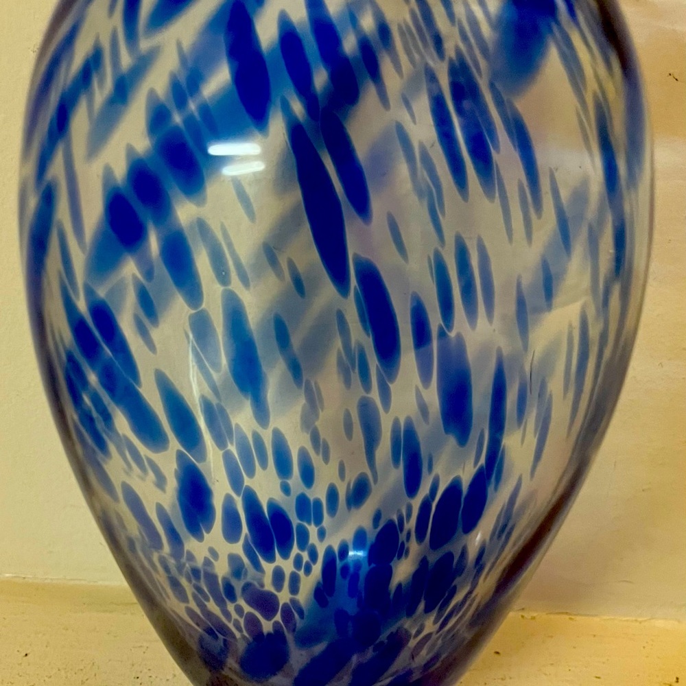 Blue glass vase gorgeous